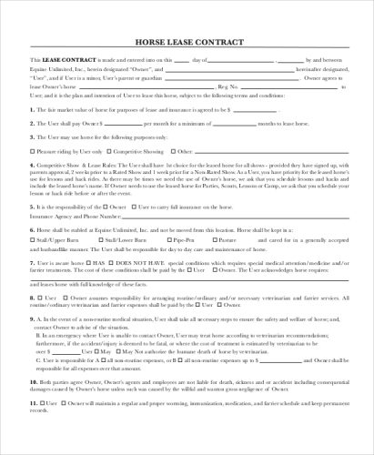 Horse-Lease-Contract